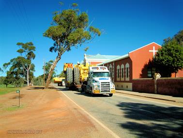 Wide loads travelling through New Norcia, Western Australia